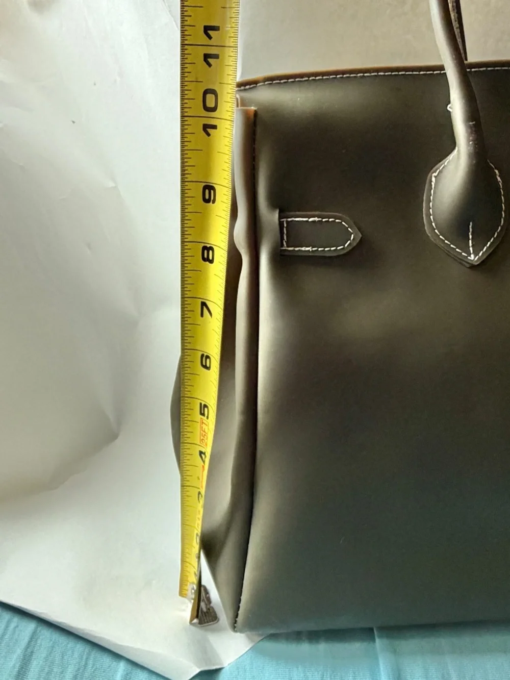 Vintage Y2K Made in Italy Matte Taupe Jelly Top Handle Satchel Purse Firkin MINT - Picture 14 of 16